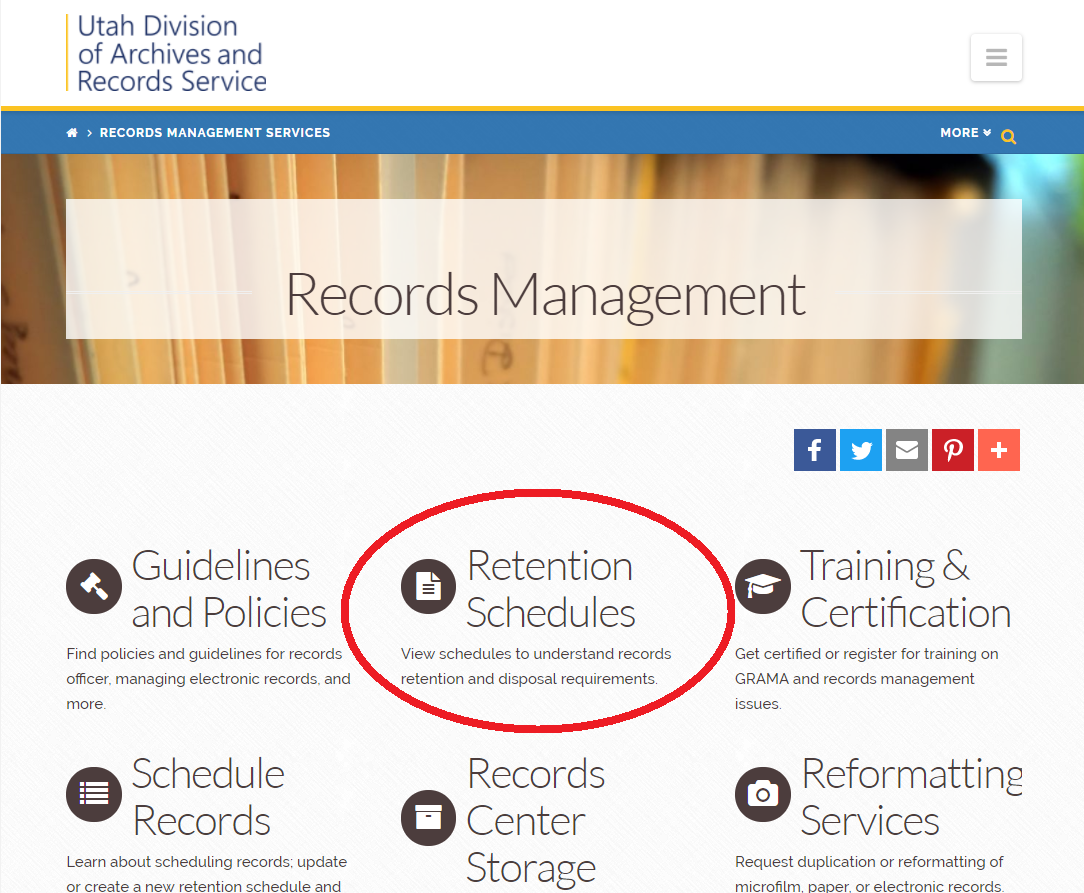 retention schedules link